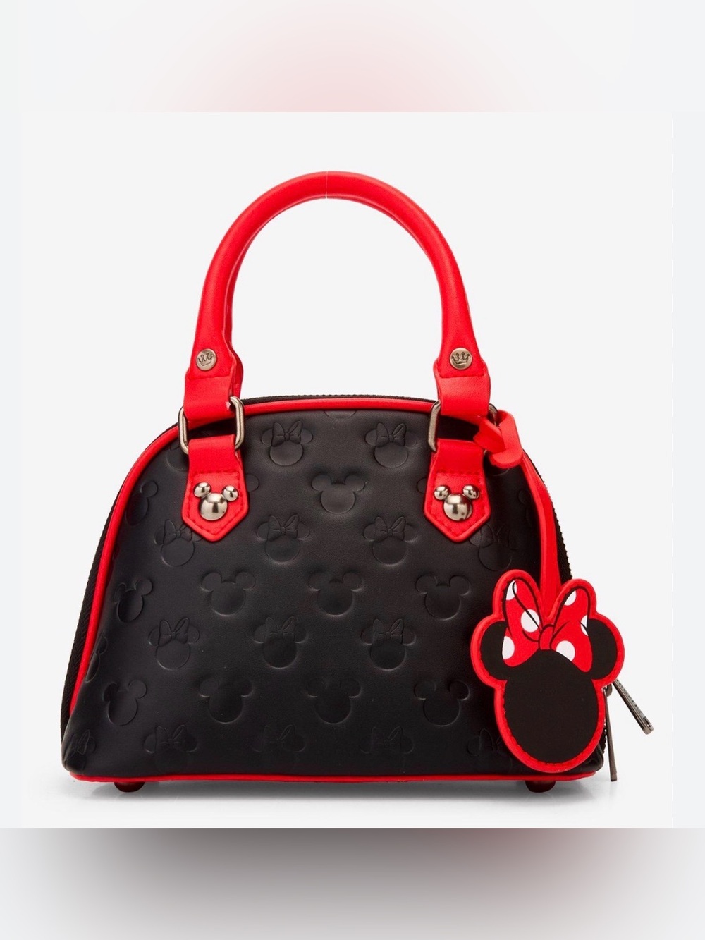NWT Loungefly Disney Minnie Mouse Debossed Mini Black Red Crossbody Bag Purse